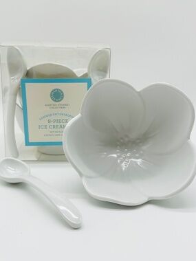 Martha Stewart Collection Summer Entertaining 8-Piece Ice Cream Set White
